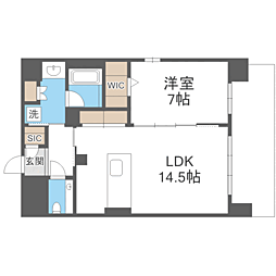 S-RESIDENCE大手門awesome 1LDKの間取図画像