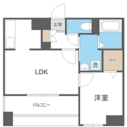エンクレスト博多駅南セレス 1LDKの間取図画像