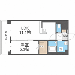 レトワール吉塚 1LDKの間取図画像