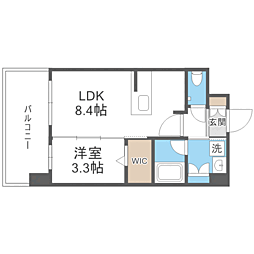 エンクレスト天神GLEE 1LDKの間取図画像