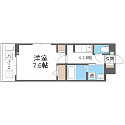 ネオ・ブライト君休 1Kの間取図画像