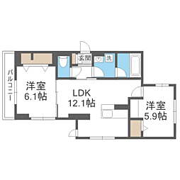 D-Residence光丘町B棟 2LDKの間取図画像