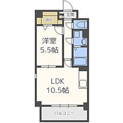 プロニティ空港前 1LDKの間取図画像