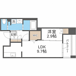 エンクレスト呉服町 1LDKの間取図画像