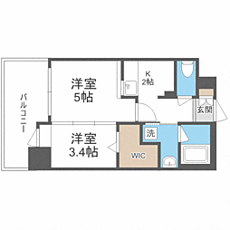 エンクレスト舞鶴2 2Kの間取図画像