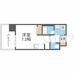 エンクレスト天神GLEE ワンルームの間取図画像