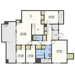 フリーディア平尾山荘通りプレミアム 4LDKの間取図画像