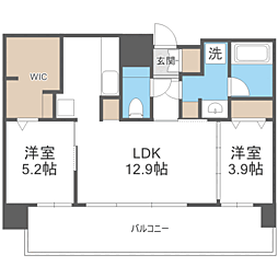 エンクレスト天神AVANT 2LDKの間取図画像