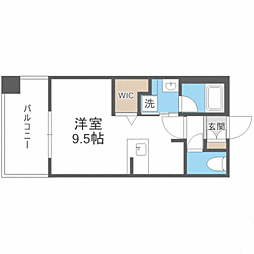 エンクレスト博多イーストパーク ワンルームの間取図画像