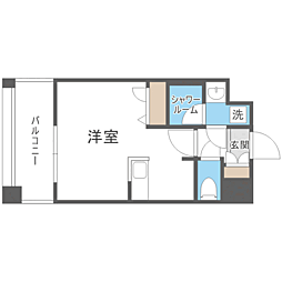 エンクレスト天神PORT ワンルームの間取図画像