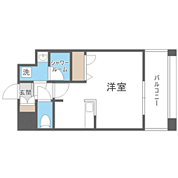 エンクレスト天神PORT ワンルームの間取図画像