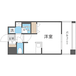 エンクレスト天神PORT ワンルームの間取図画像