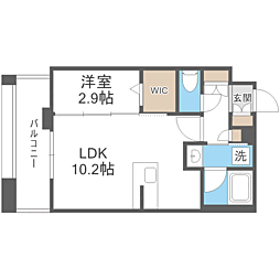 エンクレスト天神PORT 1LDKの間取図画像