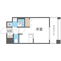 エンクレスト天神PORT ワンルームの間取図画像