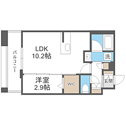 エンクレスト天神PORT 1LDKの間取図画像