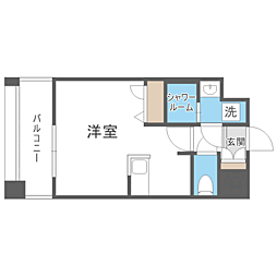 エンクレスト天神PORT ワンルームの間取図画像