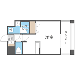 エンクレスト天神PORT ワンルームの間取図画像