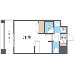 エンクレスト天神PORT ワンルームの間取図画像