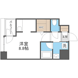エンクレスト空港前 ワンルームの間取図画像
