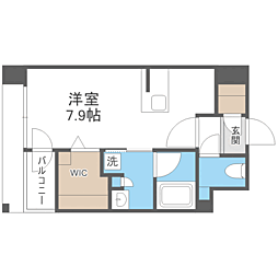 エンクレスト空港前 ワンルームの間取図画像