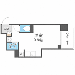 レジディア西新 ワンルームの間取図画像
