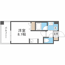 エンクレスト天神南PURE ワンルームの間取図画像