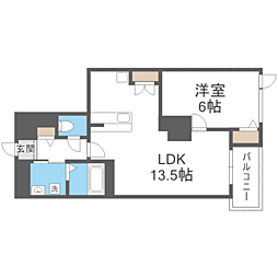 S-FORT警固タワー 1LDKの間取図画像