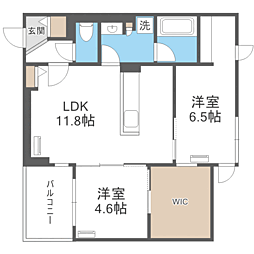 GrandValley博多 2LDKの間取図画像