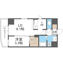 ネストピア西新2 1LDKの間取図画像