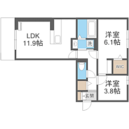 D-room藤崎 2LDKの間取図画像