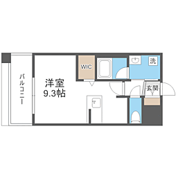 エンクレスト博多EXCEED ワンルームの間取図画像
