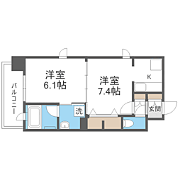 エンクレスト天神MODE 2Kの間取図画像