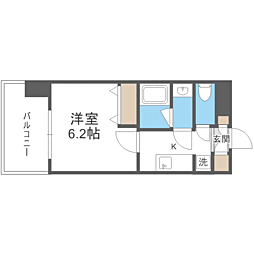 ブランシエスタ千早RJR 1Kの間取図画像