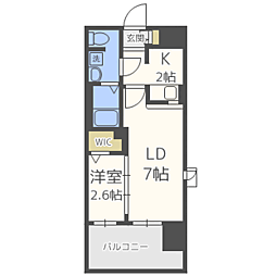 グランフォーレ博多駅東プレミア 1LDKの間取図画像