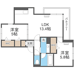 D-Residence光丘町A棟 A棟 2LDKの間取図画像