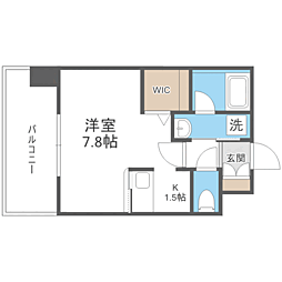 エンクレスト博多Rey 1Kの間取図画像