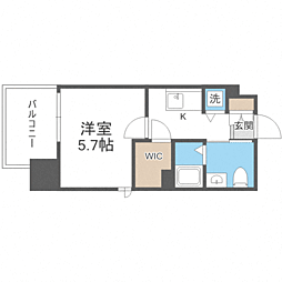 LiveCasa県庁前 1Kの間取図画像