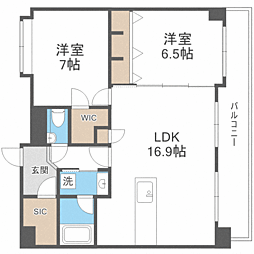 OHOhashiBLD. 2LDKの間取図画像