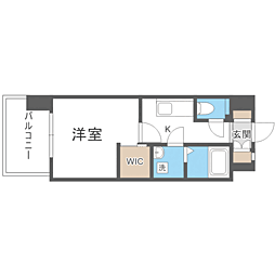 エンクレスト天神FOCUS 1Kの間取図画像