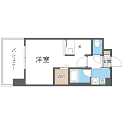 エンクレストベイ天神東2 1Kの間取図画像