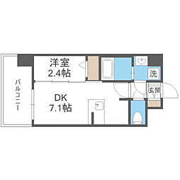 エンクレスト天神LINK 1DKの間取図画像