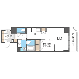 ウェルブライト博多ステーション 1LDKの間取図画像