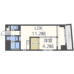 レジデンス住吉 1LDKの間取図画像