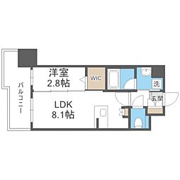 エンクレスト天神TERRACE 1LDKの間取図画像