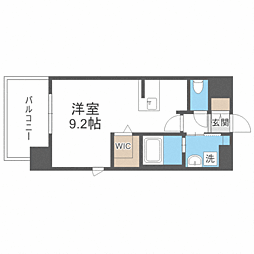 エンクレスト千早 ワンルームの間取図画像