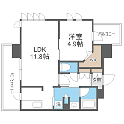 エンクレスト天神LINK 1LDKの間取図画像