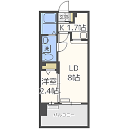 グランフォーレプライム大手門 2Kの間取図画像