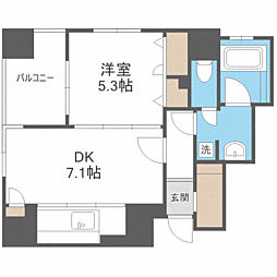ライオンズ赤坂セントマークス 1DKの間取図画像
