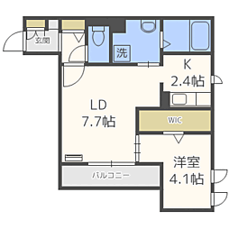 D-room大橋 1LDKの間取図画像