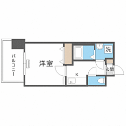 エンクレスト博多駅前3 1Kの間取図画像